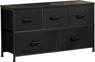 SURFOU Kommode mit Schubladen, Schubladenschrank, Komodenschrank, Sideboard Schlafzimmer, Stoffkommode, Schwarz, Vintage, Metallrahmen, für Wohnzimmer, Eingänge, Kindergärten, Flur