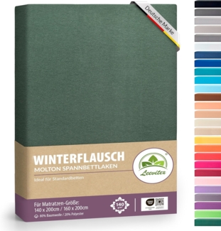 leevitex® Spannbettlaken für kalte Nächte – angenehm weich, passgenau, farbstark & pflegeleicht, Gummizug: Rundum, (1 Stück), OEKO-TEX zertifiziert, hautfreundlich, 40 cm Steghöhe, elastisch