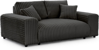 S-Style Möbel 2-Sitzer Sofa Mollis aus Plüschcord mit schöner Sitzkomfort, mit Wellenfederung