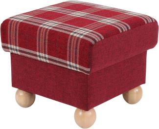 Hocker Kasha Bezug Flachgewebe Buche natur / rot 22308