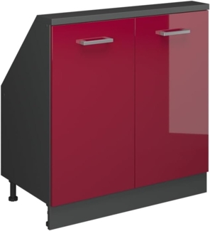 Vicco Dachschrägenschrank Rot Hochglanz/Anthrazit mit 2 Türen, Rion