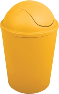 MSV Kosmetikeimer Abfalleimer Schwingdeckeleimer 5,5 Liter Kunststoff Safran Gelb