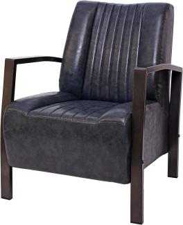 Sessel HWC-H10, Loungesessel Polstersessel Relaxsessel, Metall Industriedesign ~ vintage grau