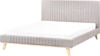 Bett mit Lattenrost Chenillegewebe TALENCE 160 x 200 cm Hellgrau