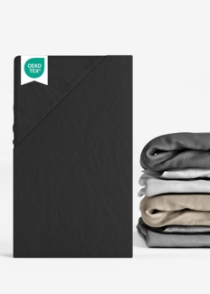 Sämann Spannbetttuch Spannbettlaken 90x55 cm Jersey schwarz