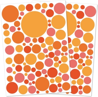 PUNALU Wandtattoo Kreis Set 176 Stück Wandtattoo Babyzimmer Kinderzimmer Kreisaufkleber, selbstklebend, rückstandslos abziehbar