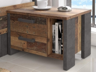 Nachtkonsole >Celon< in Old Wood Vintage - 62x41,5x41,6cm (BxHxT)