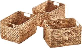 Kobolo Aufbewahrungskorb Regalkörbe Gr. M im 3er Set aus Wasserhyazinthe