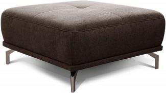 CAVADORE XXL-Hocker Carly / Fußbank fürs Wohnzimmer / Polsterhocker passend zum Ecksofa Carly, 91 x 45 x 91, Webstoff braun