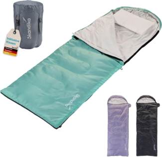 Skandika Schlafsack Skye, mit Kissen, koppelbar, 220 x 75 cm, 250g/m² Mikrofaserfüllung