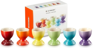 Eierbecher 6er Set Regenbogen Poterie Le Creuset Eierbecher - Backofen geeignet, Spülmaschinenfest