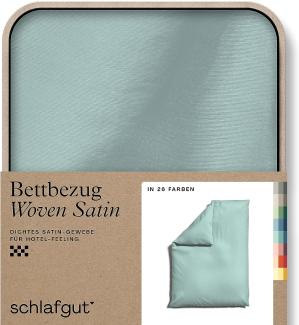 Schlafgut Woven Satin Bettwäsche|Bettbezug einzeln 135x200 - 140x200 cm| petrol-light