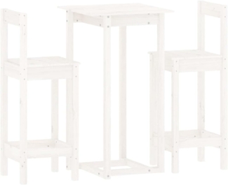 3-tlg. Bar-Set Weiß Massivholz Kiefer [3124733]