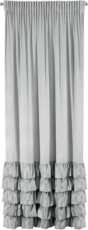 Vorhang DANI mit Rüsche Velours Samtvorhänge silber 140x270 cm Kräuselband