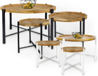 Amagohome Couchtisch Couchtisch Beistelltisch rund ø46/55/75cm Industrie Style Wohnzimmer T