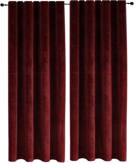 Haus und Deko Gardine Samt Vorhang 2er Set Kräuselband 140x175 cm Verdunkelungsvorhang Samt, Kräuselband (2 St), Polyester