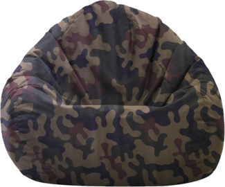HomeIdeal - Sitzsack XXL Bodenkissen für Erwachsene & Kinder - Geeignet für Gaming oder Entspannen - Indoor wie Outdoor da er Wasserfest ist - mit EPS Perlen, Farbe:Camouflage, Größe:XXL