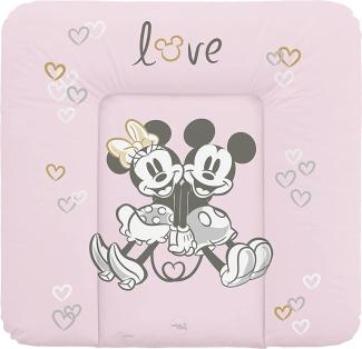 Ceba Baby Wickelauflage - Weiche Wickelunterlage zum Wechseln von Windeln, mit Disney-Motiven - Robustes PVC, abwaschbar - Wickeltischauflage - 75x72 cm - Minnie & Mickey Rosa