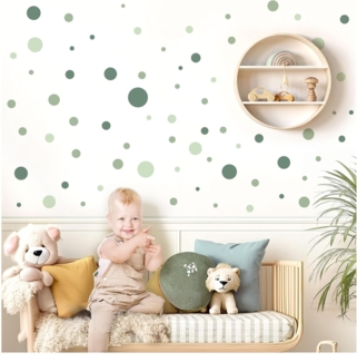 Little Deco Wandtattoo 120 Punkte Kreise grün DL5002 Grün