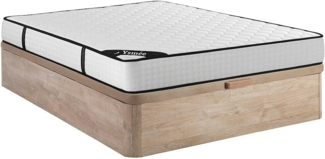 Vente-unique - Bett-Set 160 x 200 cm, Bettkasten natur hell + Matratze 7-Zonen-Taschenfederkern & Memory-Schaum, Höhe 22 cm - LUREAN von YSMÉE