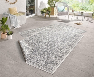 In- & Outdoor Wendeteppich Curacao Grau Creme - 200x290x0,5cm