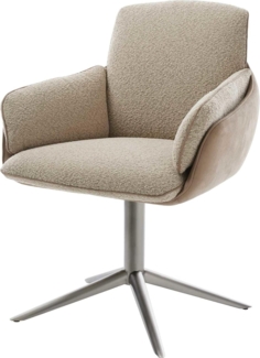 Drehstuhl Luan-Flex mit Armlehnen Materialmix Schlamm Fußkreuz Graphit 360° drehbar Wippfunktion