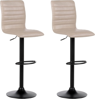 Set mit 2 Barstühlen LUCERNE Kunstleder drehbar Helles Beige