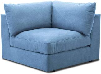 CAVADORE Sofa-Modul "Fiona" Spitzecke / Ecke für Wohnlandschaft oder XXL-Sessel / 107 x 90 x 107 / Webstoff hellblau