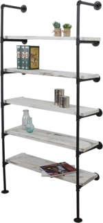 Standregal HWC-C45, Wohnregal Bücherregal Ablageregal, Industriedesign Holz Metall, 165x80x28cm ~ weiß