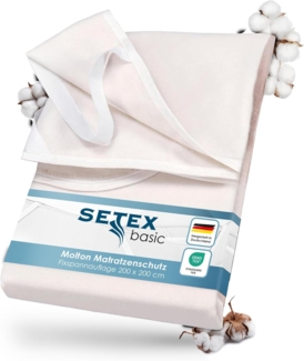 SETEX Wasserdichter Molton Matratzenschutz, 3-lagig, 200x200 cm, Matratzenschoner aus 100 % Baumwolle, Generation, Weiß