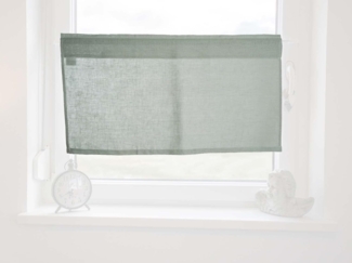 beties Scheibengardine Leinen, Stangendurchzug (1 St), halbtransparent, 100% Leinen, Bistrogardine 45x85 cm Landhausstil mit Tunnelaufhängung Fertiggardine