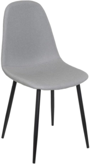 DRW Set mit 4 Stühlen aus Metall und Stoff in Hellgrau und Schwarz