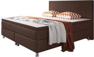 Boxspringbett Berlin 180x200 cm Webstoff Braun