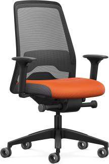 Interstuhl Every Active Edition – Der Bürostuhl passt Sich an die Bewegung an – mit Verstellbarer Lordosenstütze – vereint Komfortables und aktives Sitzen (Anthrazit | Orange)