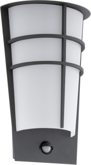 Eglo 96018 LED Outdoor Wandleuchte BREGANZO 1 anthrazit weiß L:19cm H:30cm T:12,5cm Sensor IP44