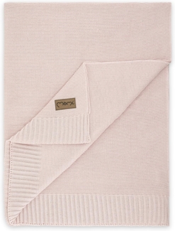MoMi Kinder- und Babydecke HUG, 80x110 cm, Kuscheldecke aus 50% Baumwolle mit 50% Bambusfasern, Strickdecke ideal für Buggy, Kinderwagen und Babybett