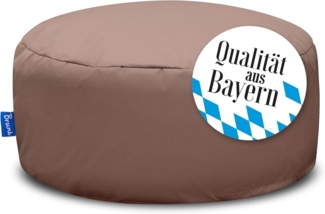 Bruni Pouf Sitzhocker M in Hellbraun – runder Sitzpouf, Indoor und Outdoor als Fußhocker, Yoga-Sitzkissen, Meditationskissen geeignet