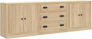 vidaXL Sideboards 3 Stk. Sonoma-Eiche Holzwerkstoff 3185218