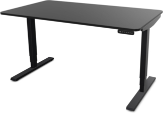ASSMANN Elektrisch höhenverstellbarer Schreibtisch Y-Line Curved 120x70cm Schwarz Schwarz Metall Holz