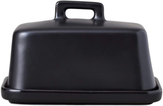 Maxwell & Williams IA0101 Butterdose Schwarz EPICURIOUS Porzellan, in Geschenkbox