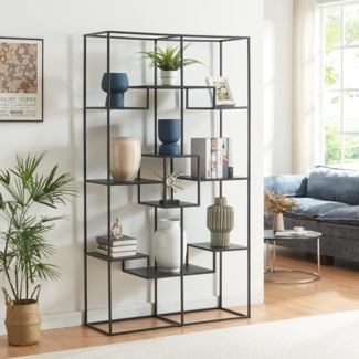 Standregal Råde Metall 180x100x35 cm Schwarz [en. casa]