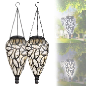 Solarleuchte Garten Tropfen 2er Set 10cm Solarlampe Außen Außenleuchte Solar