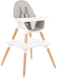 Kikkaboo Kinderhochstuhl Multi 3 in 1, Kinderstuhl, Tisch, Holzbeine, umbaubar grau