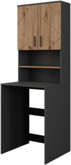 Waschmaschinenschrank-Set Irma Anthrazit/Goldkraft Eiche 68 x 88.5 cm 2 Teile Vicco