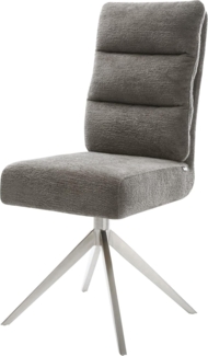 Drehstuhl Pela-Flex Bouclé Soft Schlamm Kreuzgestell breit Edelstahl 360° drehbar Wippfunktion Taschenfederkern