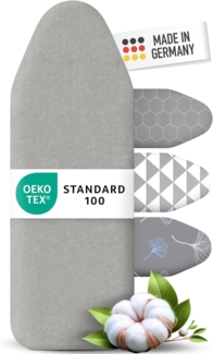 Arteneur Bügelbrettbezug, Made in Germany, OEKOTEX100, Zubehör für alle Bügeltische dank 5 Größen, Vergleichssieger, Hitzereflektierend, Gummizug