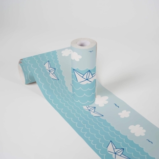 A.S. Création Bordüre Paper Boat Love, glatt, Motiv, abstrakt, naturalistisch, Papier Wand Schräge Tür Borte Wohnzimmer Schlafzimmer Küche Design