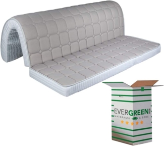 EVERGREENWEB Doppelmatratze für Schlafsofa,10 cm hoch, Faltbare Matratze mit gemütlichem Sitz, orthopädische Matratze aus Polyurethan, weiße hypoallergene Beschichtung, mit Befestigungsbänder140X190