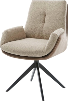 Drehstuhl Clea-Flex Materialmix Schlamm Kreuzgestell breit Schwarz 360° drehbar Wippfunktion