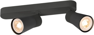 SLV PURI 2.0 Cone, Wand- und Deckenaufbauleuchte, asymmetrisch, 2 x max. 6W GU10, schwarz - Wand- und Deckenleuchten